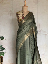 Ritambhara - Soft Tussar Zari Checks Saree