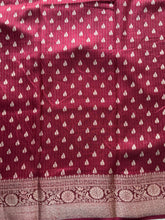 Banarasi Zari Striped Saree with Kalamkari Border & Matching Butta Blouse