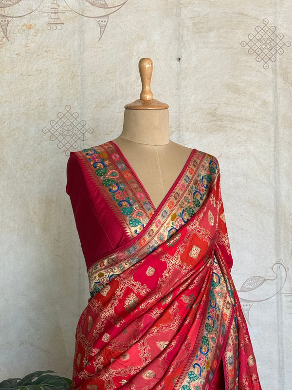 Nirosha - Satin Silk Rangkat Peacock Saree