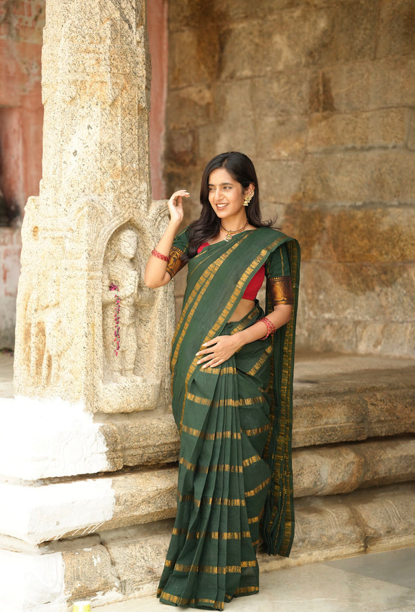 Janaki Sungudi Cotton Saree – Handcrafted Madurai Sungudi Saree in Soft Cotton