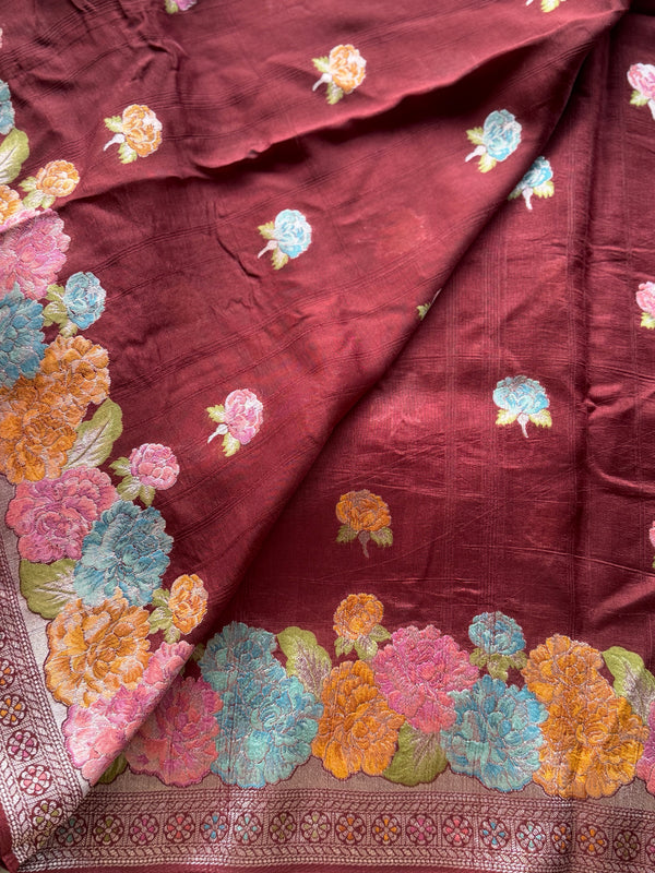 Nijaruna - Pure Matka Silk Saree With Meenakari Floral Weaving