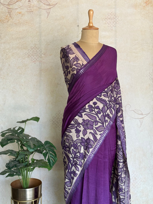 Vamika - Mangalagiri Pure Silk Gap Border Saree