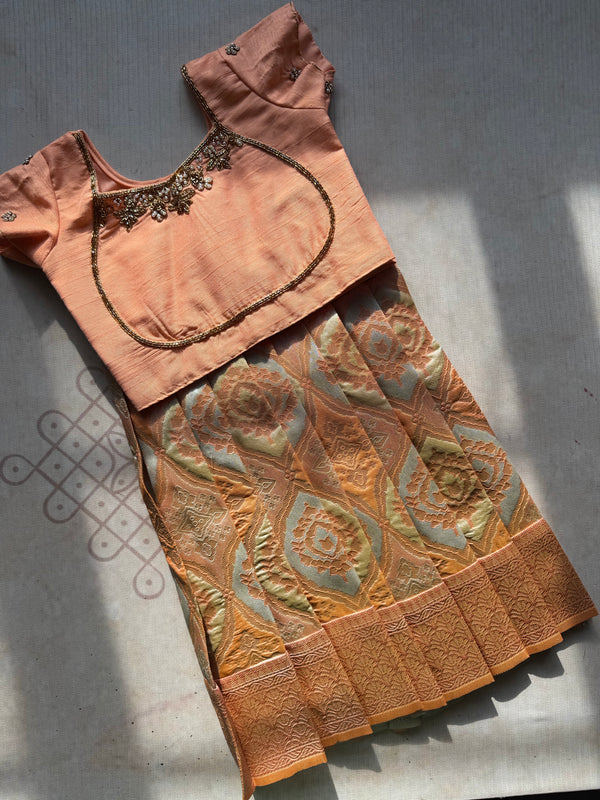 Mini Pattu Kids Crop Top and Skirt - Express