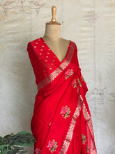 Vandita - Pure Chiffon Saree with Cross Stitch Floral Embroidery
