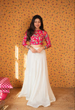 Vennila - Kalamkari Sequence Embroidered Top and Georgette Skirt