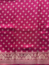 Banarasi Zari Striped Saree with Kalamkari Border & Matching Butta Blouse