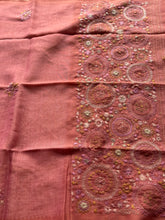 Ceya Linen Saree with Hand Floral Embroidery