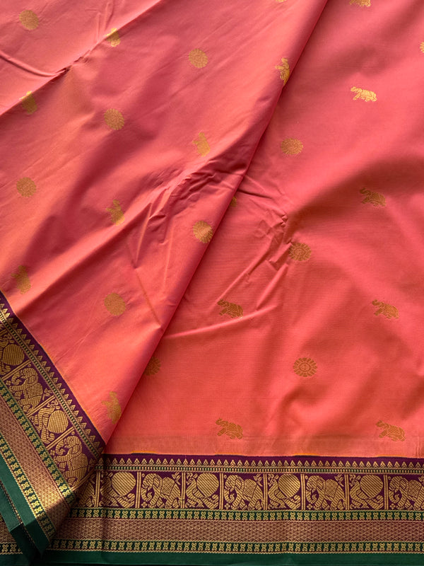 Semi Kanchi Silk Saree - Classic Kanchi Border