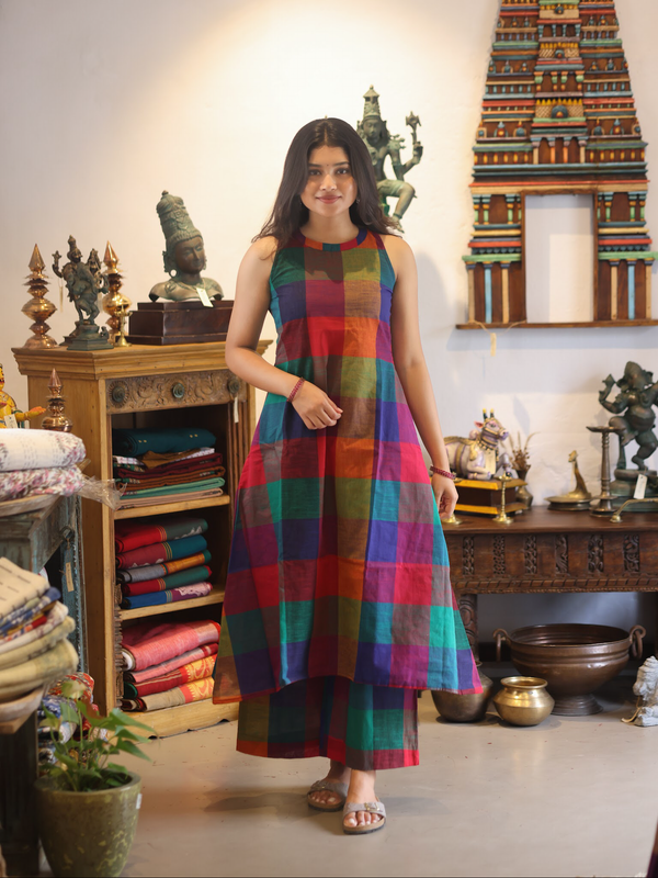Kadhambam - Madras Checks Co-ord Set