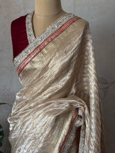 Pure Silk Tissue Kanchi Border Saree | Wedding & Festive Wear