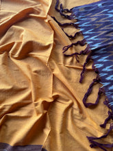 Kamazhi - Ikkat Cotton 3 Piece Suit Set - Brown & Yellow