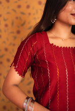 Dwaraka - Raw Silk 3-Piece Suit Set with Kalamkari Dupatta