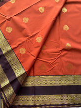 Semi Kanchi Silk Saree - Rust Orange Festive & Ethnic Wear