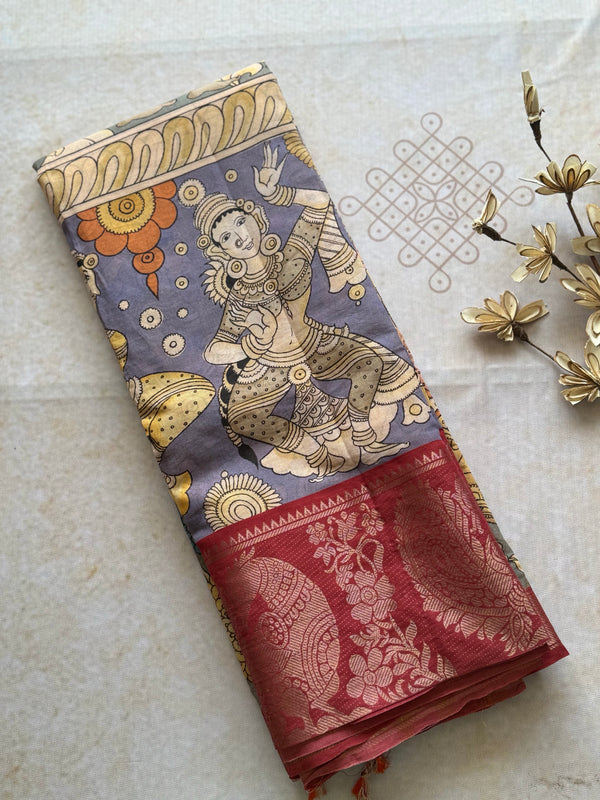 Sungudi x Kalamkari Cotton Saree