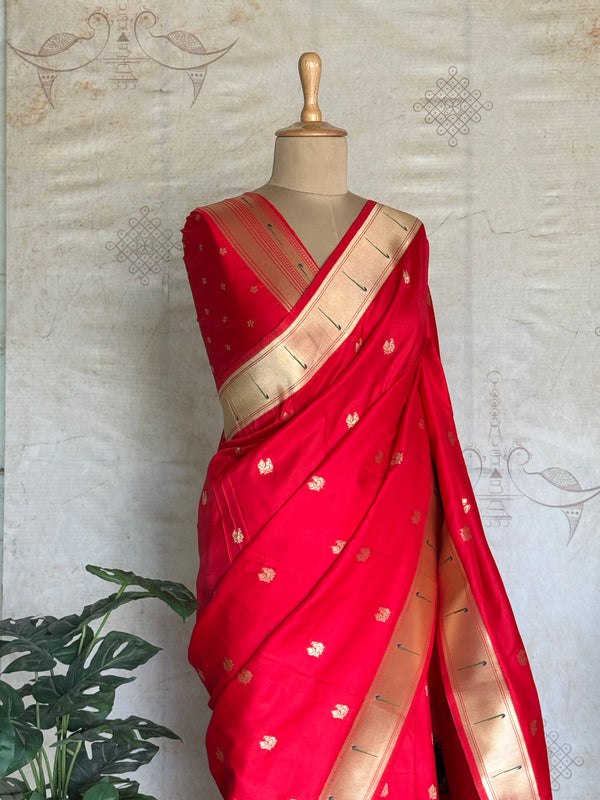 Paithani Saree with Peacock Buttas