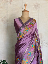 Semi Silk Saree With Tanjore Painting Inspired Prints