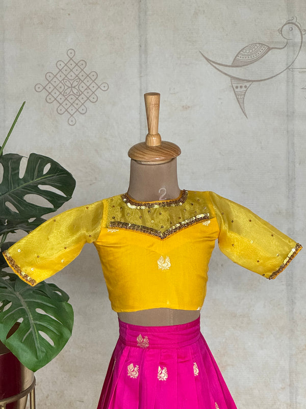 Banarasi Crop Top And Skirt