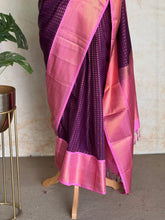 Semi Kanchipuram Silk Saree with Lakshadeepam Buttas & Rich Pink Zari Border