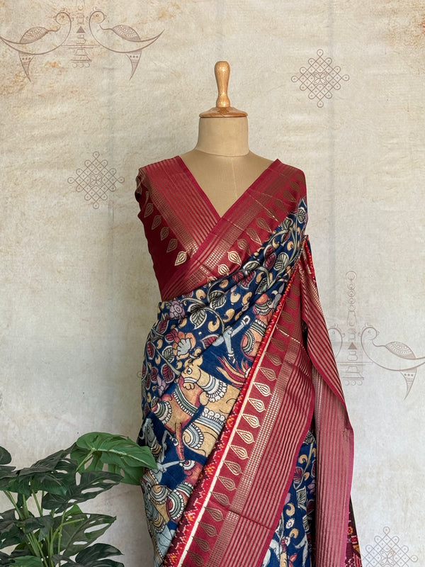 Mridula - Dola With Kalamkari Prints And Zari Border