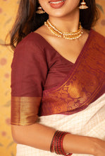 Durga  - Zari Checkered Saree