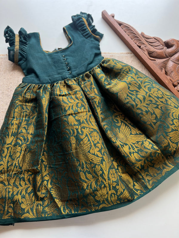 Nakshatra- kids frock green