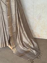Ritambhara - Soft Tussar Zari Checks Saree