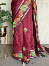 Semi Silk Saree With Tanjore Painting Inspired Prints