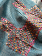Ceya Linen Saree with Hand Floral Embroidery