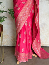 Nandhana - Crinkle Georgette Saree with Sona Rupa Zari Weaving