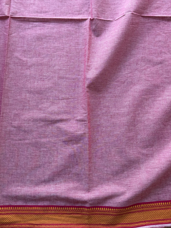Sharika - Mangalgiri Cotton Unstitched 3 Piece Salwar Suit Set in Hot Pink & Blush Pink