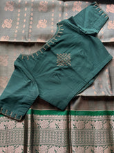 Venkatagiri Pure Handwoven Silk Saree with Embellished Kolam Blouse