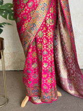 Pure Banarasi Saree In Patola Inspire Design