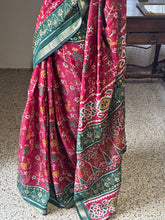 Cotton Patola Saree With Contrast Border