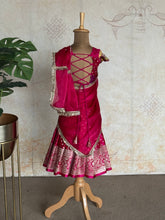 Kids Pavazhamalli Half Saree with Zari Buttas & Pink Davani