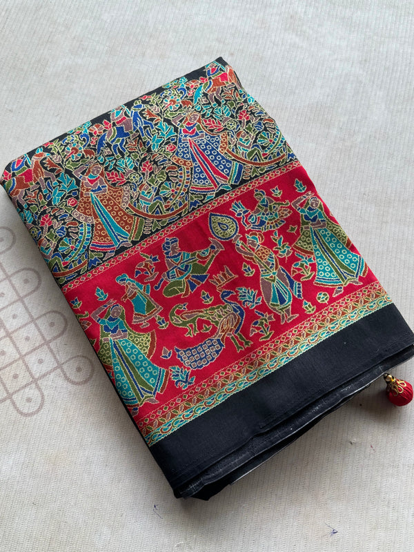 Soft Silk Raja Rani Palanquins Design Saree