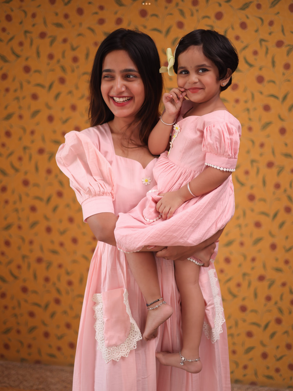 Mom & Daughter - Gulabi Pink