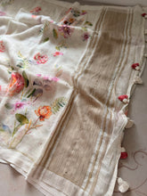 Floral Linen Silk Saree