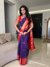 Semi Kanchi Silk Saree With Paithani Blouse