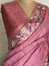 Vasantika - Pure Tussar Saree with Floral Embroidered Borders