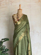 Ritambhara - Soft Tussar Zari Checks Saree