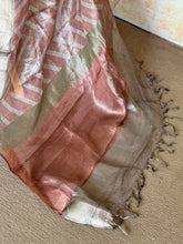 Senorita - Pure Tissue Digital Print Saree – Dusty Rose & Silver Grey