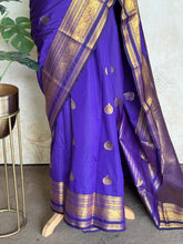 Semi Kanchi Silk Saree – Royal Blue & Gold Saree