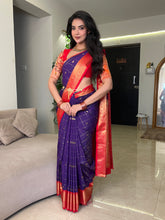 Semi Kanchi Silk Saree With Paithani Blouse