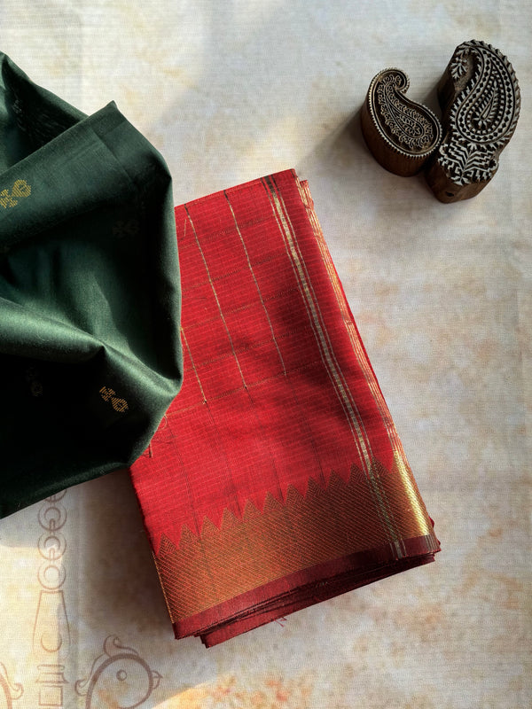 Mangalgiri Silk Checkered Saree