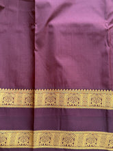 Semi Kanchi Silk Saree – Rust Orange & Deep Purple with Zari Buttas | Retta Petta Border
