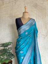 Savitha Pure Matka Silk Saree – Turquoise Blue with Silver Zari