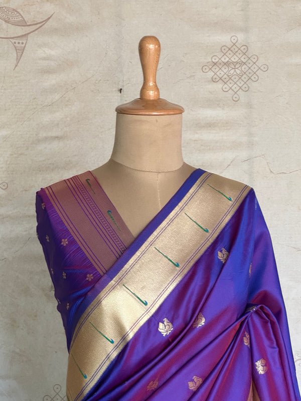 Paithani Saree with Peacock Buttas