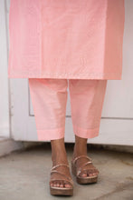 Dwaraka - Blush Pink Raw Silk Suit Set with Floral Kalamkari Zari Dupatta