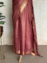 Ritambhara - Soft Tussar Zari Checks Saree