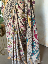 Pure Chennuri Silk Kalamkari Saree with Zari Border